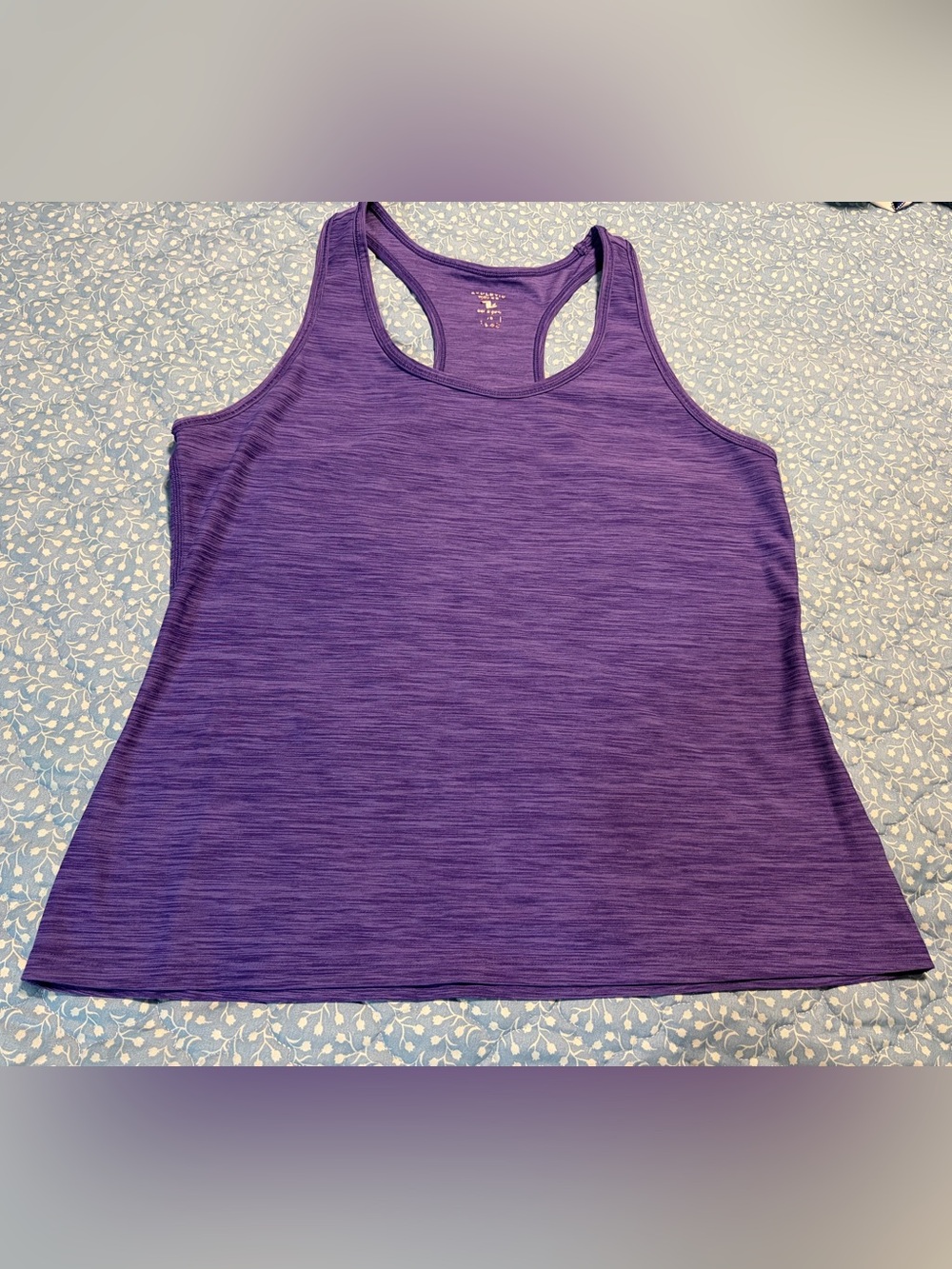 Stunning Athletic Works Purple Heathered Workout Shirt/Halter.